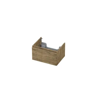 INK Washbasin cabinet - 1 drawer - handleless - wooden frame - 60x45x35 cm - Natural oak