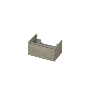 INK Washbasin cabinet - 1 drawer - handleless - wooden frame - 70x45x35 cm - MFC Greige oak