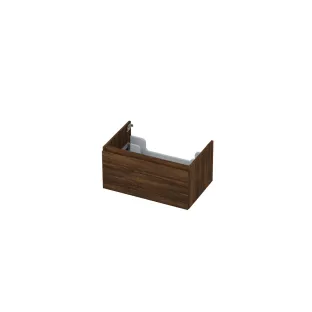 INK Washbasin cabinet - 1 drawer - handleless - wooden frame - 70x45x35 cm - MFC Copper oak