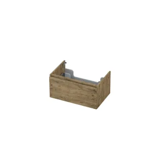 INK Washbasin cabinet - 1 drawer - handleless - wooden frame - 70x45x35 cm - MFC Natural oak