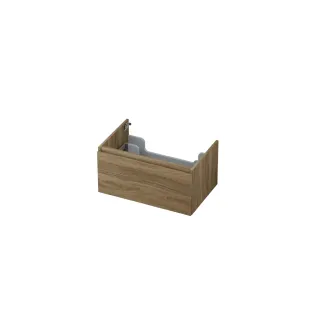 INK Washbasin cabinet - 1 drawer - handleless - wooden frame - 70x45x35 cm - MFC Zuiver oak