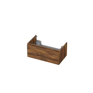 INK Washbasin cabinet - 1 drawer - handleless - wooden frame - 80x45x35 cm - MFC Walnut