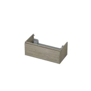 INK Washbasin cabinet - 1 drawer - handleless - wooden frame - 90x45x35 cm - Greige oak