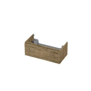 INK Washbasin cabinet - 1 drawer - handleless - wooden frame - 90x45x35 cm - Natural oak