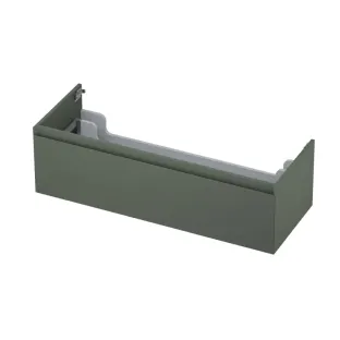 INK washbasin cabinet lacquered - 1 drawer - handleless - 45 degree corners - 100x45x35 cm - Matt concrete green