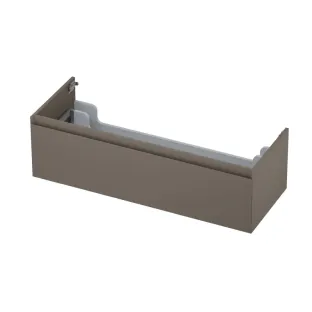 INK washbasin cabinet lacquered - 1 drawer - handleless - 45 degree corners - 100x45x35 cm - Matt taupe