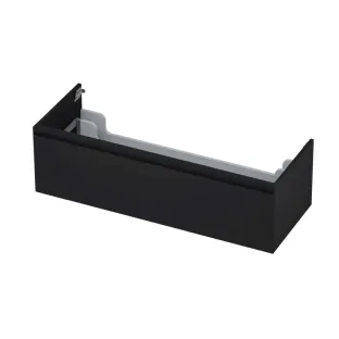 INK washbasin cabinet lacquered - 1 drawer - handleless - 45 degree corners - 100x45x35 cm - Matt black