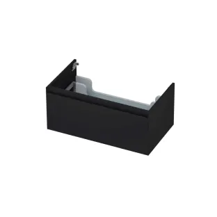 INK washbasin cabinet lacquered - 1 drawer - handleless - 45 degree corners - 120x45x35 cm - Matt black