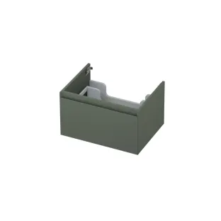 INK washbasin cabinet lacquered - 1 drawer - handleless - 45 degree corners - 60x45x35 cm - Matt concrete green