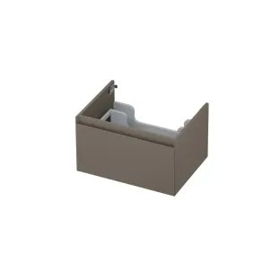 INK washbasin cabinet lacquered - 1 drawer - handleless - 45 degree corners - 60x45x35 cm - Matt taupe