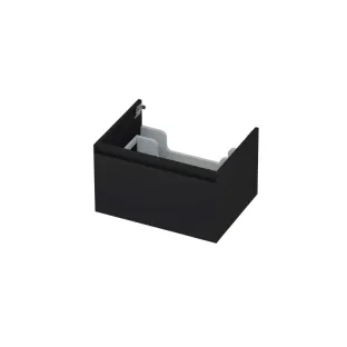 INK washbasin cabinet lacquered - 1 drawer - handleless - 45 degree corners - 60x45x35 cm - Matt black