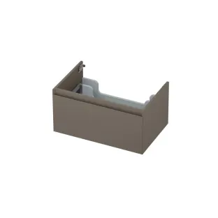 INK washbasin cabinet lacquered - 1 drawer - handleless - 45 degree corners - 70x45x35 cm - Matt taupe