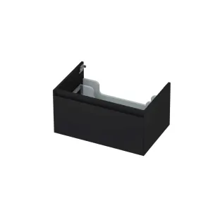 INK washbasin cabinet lacquered - 1 drawer - handleless - 45 degree corners - 70x45x35 cm - Matt black