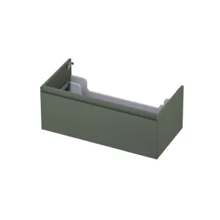 INK washbasin cabinet lacquered - 1 drawer - handleless - 45 degree corners - 80x45x35 cm - Matt concrete green