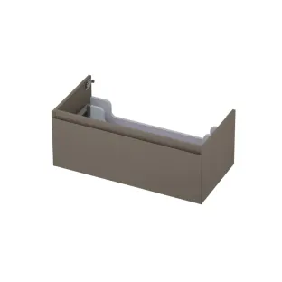 INK washbasin cabinet lacquered - 1 drawer - handleless - 45 degree corners - 80x45x35 cm - Matt taupe