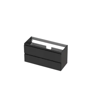 INK Washbasin cabinet lacquered - 2 drawers - Handleless - 100x40x52 cm - High-gloss anthracite