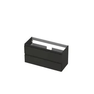 INK Washbasin cabinet lacquered - 2 drawers - Handleless - 100x40x52 cm - Matt anthracite