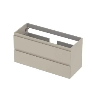 INK Washbasin cabinet lacquered - 2 drawers - Handleless - 100x40x52 cm - Matt cashmere gray