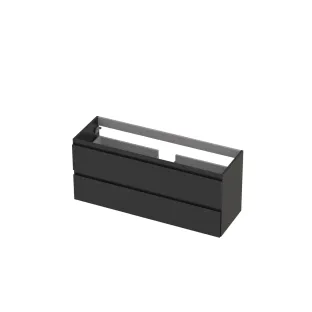 INK Washbasin cabinet lacquered - 2 drawers - Handleless - 120x40x52 cm - High-gloss anthracite