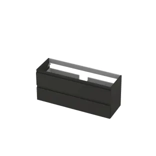 INK Washbasin cabinet lacquered - 2 drawers - Handleless - 120x40x52 cm - Matt anthracite