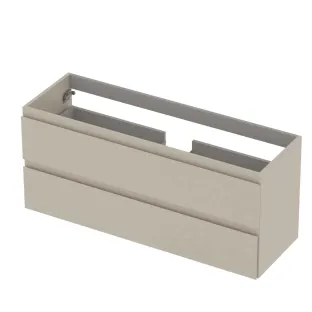 INK Washbasin cabinet lacquered - 2 drawers - Handleless - 120x40x52 cm - Matt cashmere gray