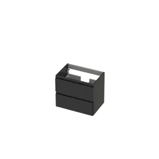 INK Washbasin cabinet lacquered - 2 drawers - Handleless - 60x40x52 cm - High-gloss anthracite