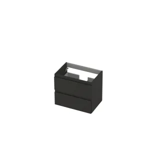 INK Washbasin cabinet lacquered - 2 drawers - Handleless - 60x40x52 cm - Matt anthracite