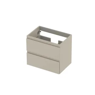 INK Washbasin cabinet lacquered - 2 drawers - Handleless - 60x40x52 cm - Matt cashmere gray