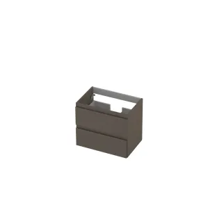 INK Washbasin cabinet lacquered - 2 drawers - Handleless - 60x40x52 cm - Matt taupe