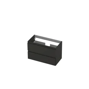 INK Washbasin cabinet lacquered - 2 drawers - Handleless - 80x40x52 cm - Matt anthracite