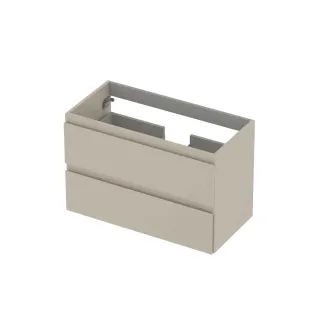 INK Washbasin cabinet lacquered - 2 drawers - Handleless - 80x40x52 cm - Matt cashmere gray