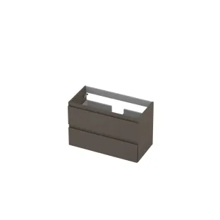 INK Washbasin cabinet lacquered - 2 drawers - Handleless - 80x40x52 cm - Matt taupe