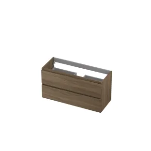 INK Washbasin cabinet wooden strip - 2 drawers - Handleless - 100x40x52 cm - Pure oak