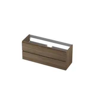 INK Washbasin cabinet wooden strip - 2 drawers - Handleless - 120x40x52 cm - Pure oak