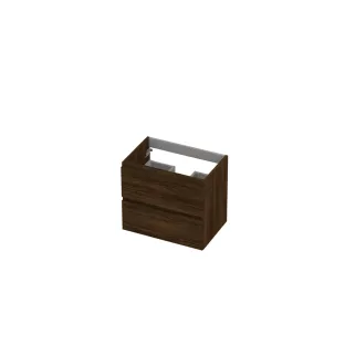 INK Washbasin cabinet wooden strip - 2 drawers - Handleless - 60x40x52 cm - Copper oak