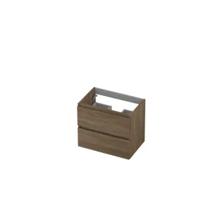 INK Washbasin cabinet wooden strip - 2 drawers - Handleless - 60x40x52 cm - Pure oak