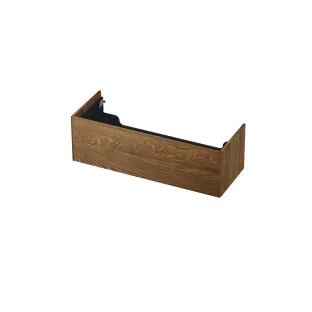 INK washbasin cabinet push to open - 1 drawer - 120x45x37.6 cm - Solid oak chocolate