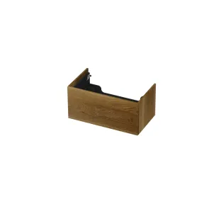 INK washbasin cabinet push to open - 1 drawer - 80x45x37.6 cm - Solid oak ash grey