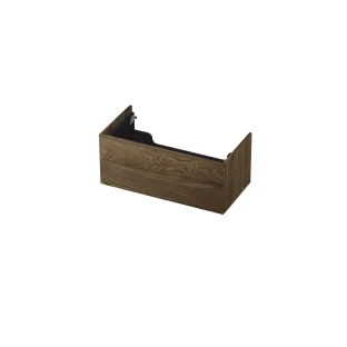 INK washbasin cabinet push to open - 1 drawer - 90x45x37.6 cm - Solid oak charcoal