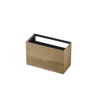 INK washbasin cabinet push to open - 2 drawers - 100x45x65 cm - Veneer Ash grey