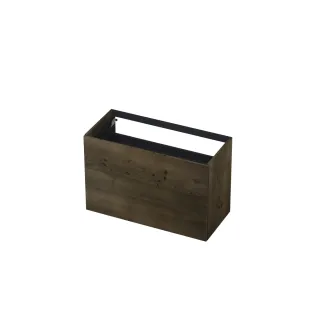 INK washbasin cabinet push to open - 2 drawers - 100x45x65 cm - Veneer Charcoal