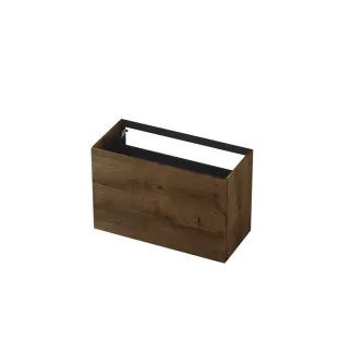 INK washbasin cabinet push to open - 2 drawers - 100x45x65 cm - Fineer Chocolate