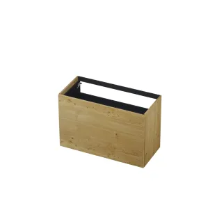 INK washbasin cabinet push to open - 2 drawers - 100x45x65 cm - Natural Veneer