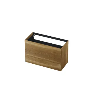 INK washbasin cabinet push to open - 2 drawers - 100x45x65 cm - Solid oak Aqua