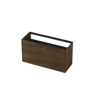 INK washbasin cabinet push to open - 2 drawers - 120x45x65 cm - Fineer Chocolate