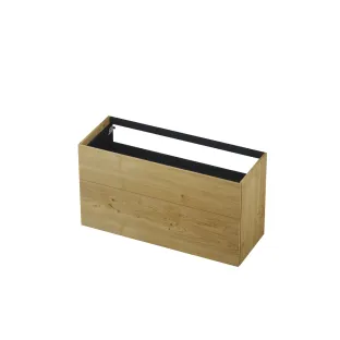 INK washbasin cabinet push to open - 2 drawers - 120x45x65 cm - Natural Veneer