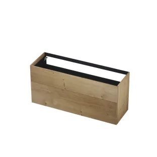 INK washbasin cabinet push to open - 2 drawers - 140x45x65 cm - Veneer Ash grey