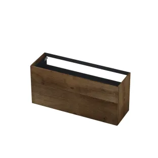 INK washbasin cabinet push to open - 2 drawers - 140x45x65 cm - Fineer Chocolate