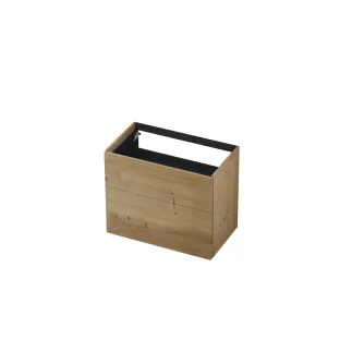 INK washbasin cabinet push to open - 2 drawers - 80x45x65 cm - Veneer Ash grey