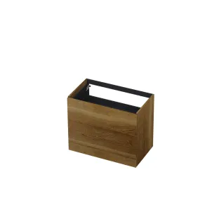 INK washbasin cabinet push to open - 2 drawers - 80x45x65 cm - Solid oak ash grey